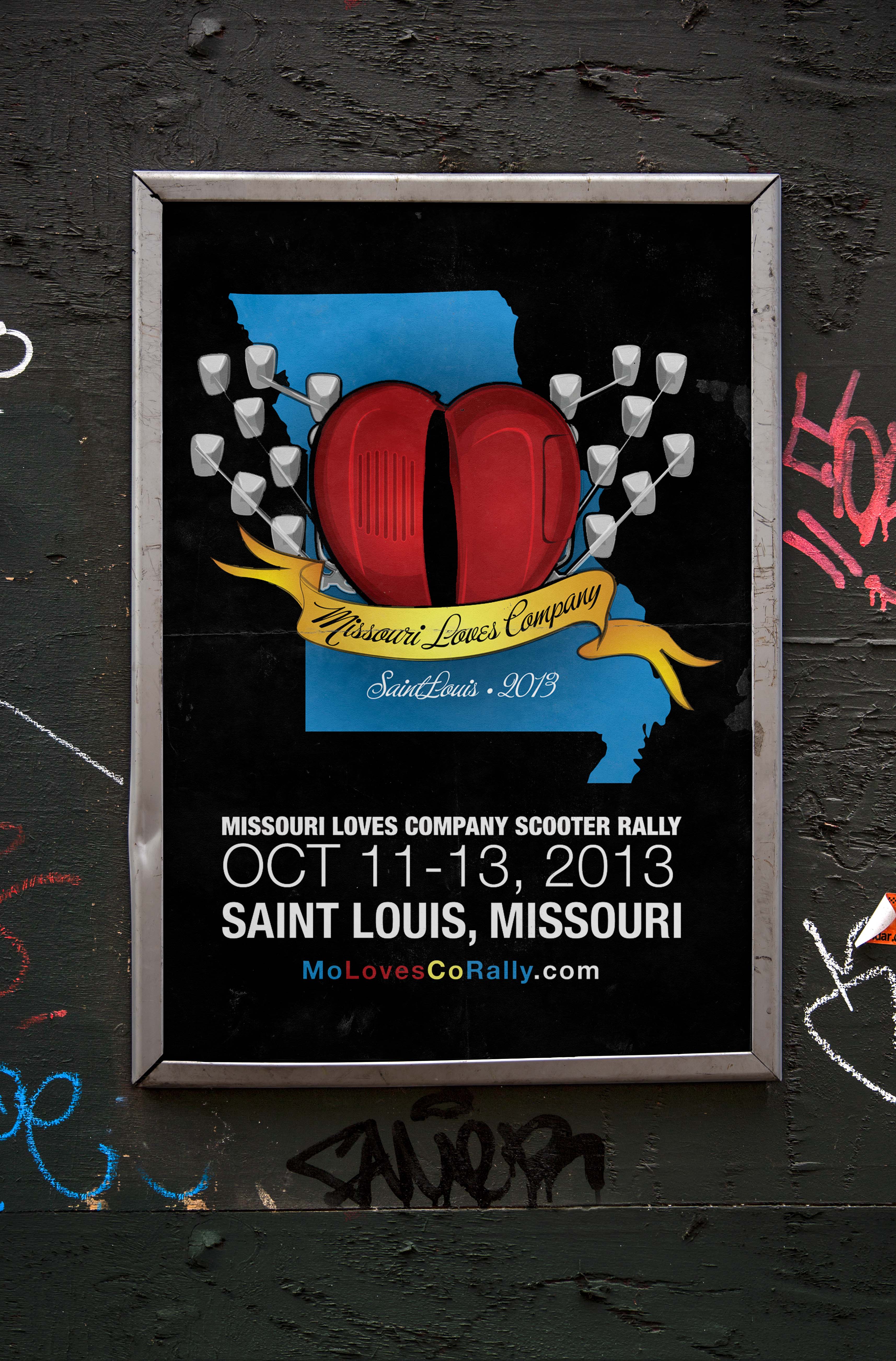 Framed Poster for Missouri Loves Company 1, a St. Louis scooter rally.