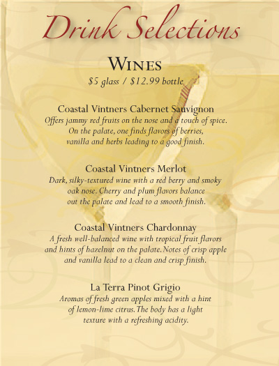 drinks menu