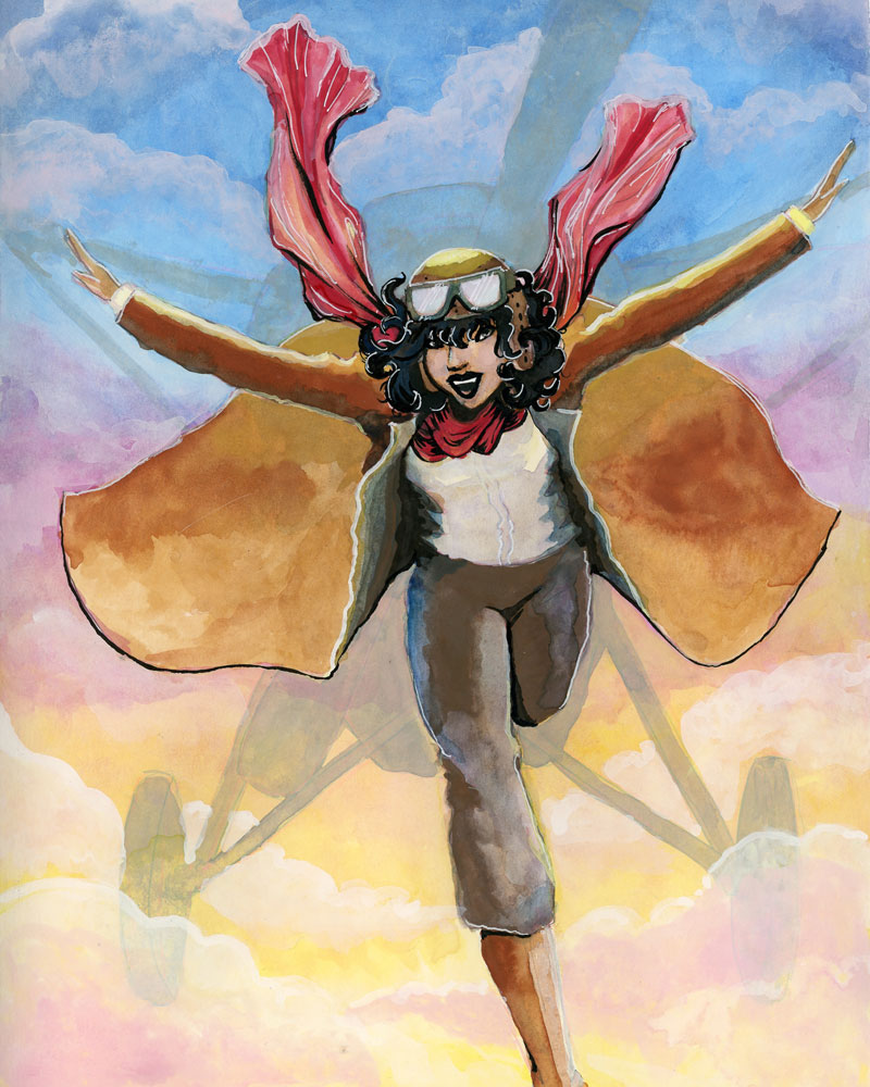 Bessie Coleman Illustration